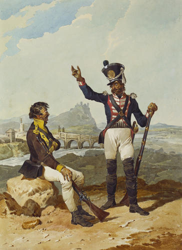 Spanish Army. Privates, Regiment of Toledo, and Walloon Guards, 1813