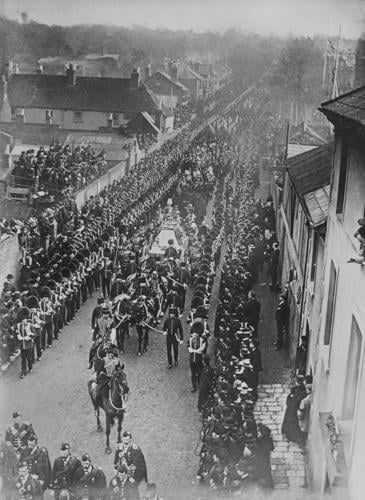 Queen Victoria's funeral procession going through East Cowes, Isle of Wight