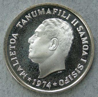 Western Samoa. Proof 2 sene, 1974 Western Samoa. Proof 2 sene, 1974