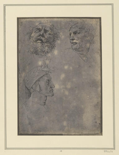 The heads of Homer, Dante and another poet