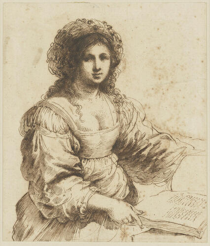 A woman with a large book A woman with a large book