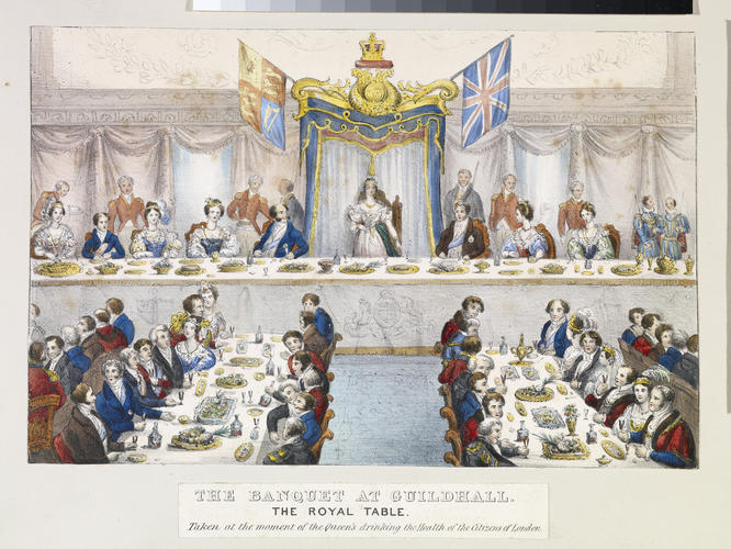 Queen Victoria at Guildhall banquet. 9 Nov 1837