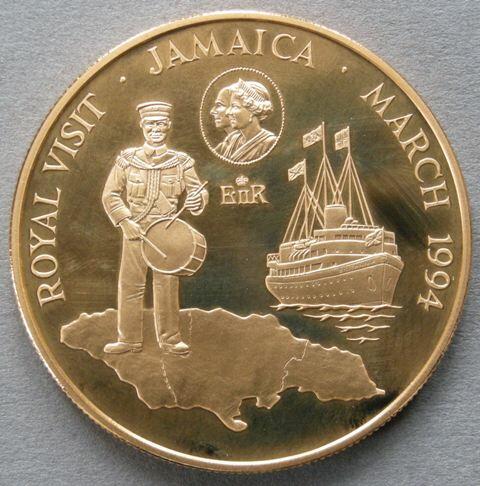 Jamaica. Proof 500 dollars commemorating the Royal Visit, March 1994