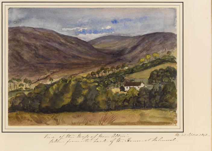 Item: View of the Moss of [Monaltrie] taken from the back of the House at Balmoral