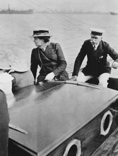 The Duke and Duchess of Connaught on board yacht, Canada, c. 1912