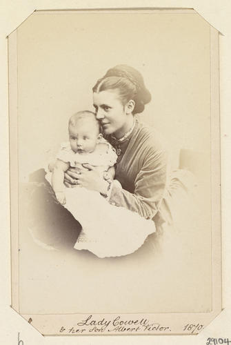 Lady Cowell and her son Albert Victor. 1870. [Royal Household Portraits. Volume 55. ]