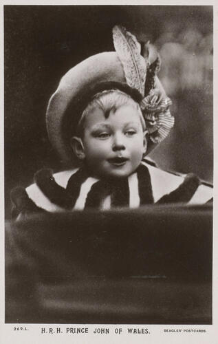 Photograph of Prince John (1905-19) when Prince John of Wales, February 1908 Photograph of Prince John (1905-19) when Prince John of Wales, February 1908
