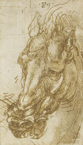 Recto: The head of a horse. Verso: A note on the sky