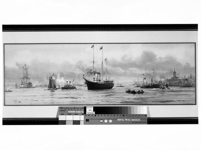 HMY Victoria and Albert [III] leaving Portsmouth Harbour, 23 July 1910