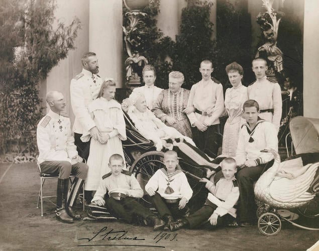 Grand Duchess Alexandra Iosifovna with her family