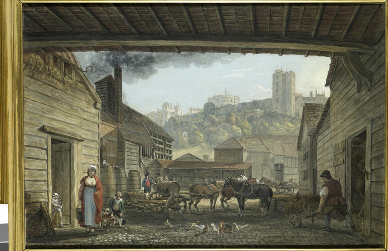 View of Windsor Castle from Mr Isherwood's Brewhouse in Datchet Lane