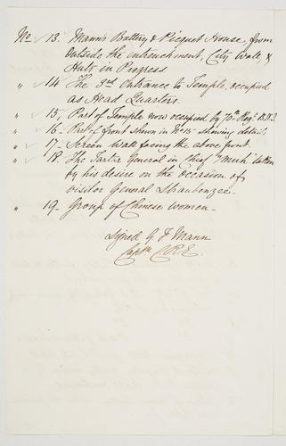 List written by G J Mann detailing a series of photographs taken in Canton by Corporal Wotherspoon List written by G J Mann detailing a series of photographs taken in Canton by Corporal Wotherspoon