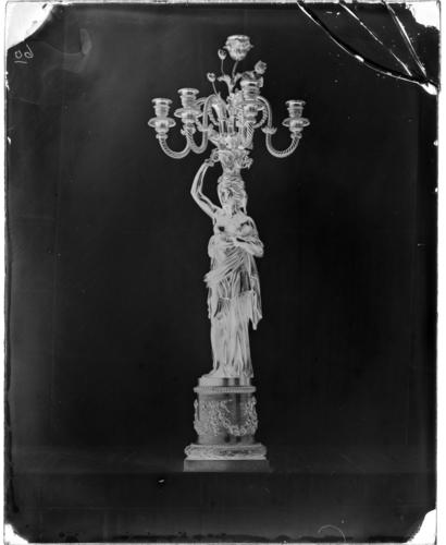 Glass plate negative of candelabra Glass plate negative of candelabra