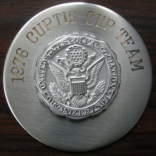 U. S. A. Uniface medal commemorating the visit of the United States Curtis Cup Team to Buckingham Palace, 1976 U. S. A. Uniface medal commemorating the visit of the United States Curtis Cup Team to Buckingham Palace, 1976