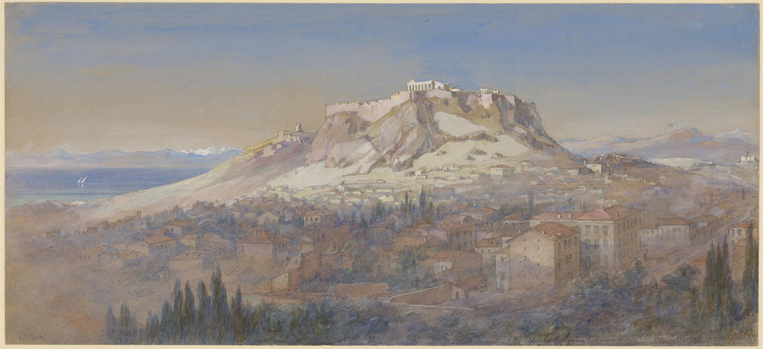 Athens, with the Acropolis and the modern town