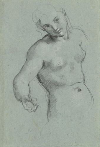 Recto: A man with arm raised. Verso: A study for one of Galatea's female companions Recto: A man with arm raised. Verso: A study for one of Galatea's female companions