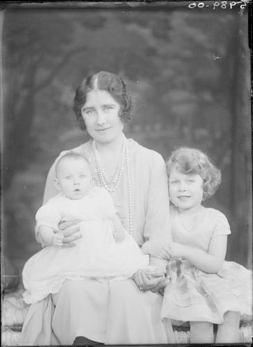The Duchess of York with Princesses Elizabeth and Margaret, 2 February 1931