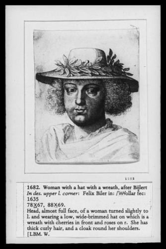 Woman with hat with wreath, after Bijert (sic)