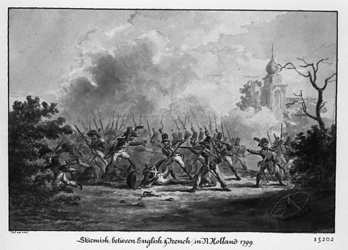 Action between the British and the French or the Russians and the French in North Holland, 1799 Action between the British and the French or the Russians and the French in North Holland, 1799