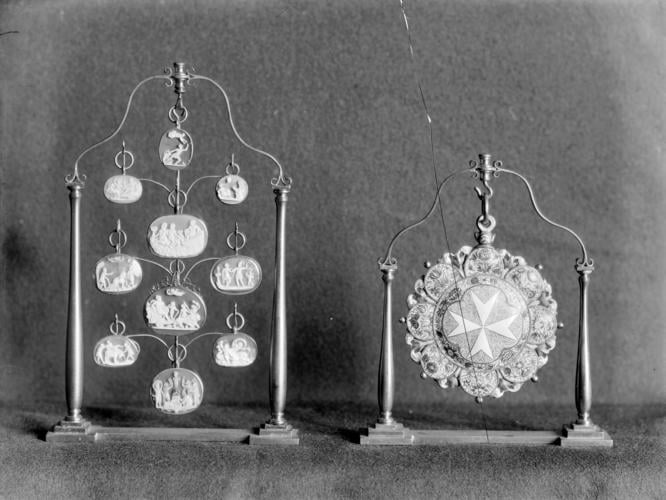 Glass plate negative of cameos Glass plate negative of cameos