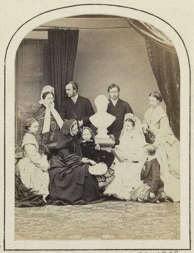 Group photograph with bust of Prince Albert