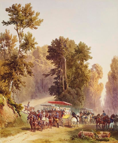 Royal visit to Louis-Philippe: changing horses at the Abre des Princes, 6 September 1843