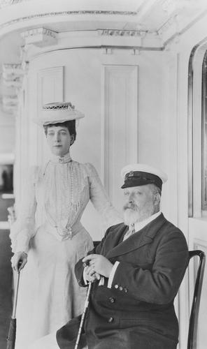 King Edward VII and Queen Alexandra on board Royal Yacht, Cowes, 1903 King Edward VII and Queen Alexandra on board Royal Yacht, Cowes, 1903