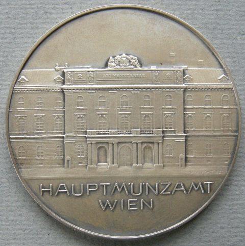 Austria. Medal commemorating the first striking of the World Wildlife Fund jetons for the Austrian casinos