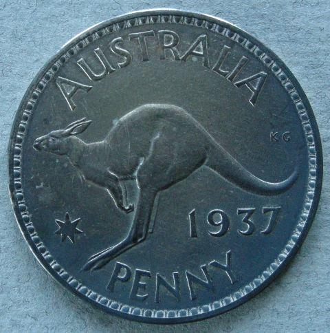 Australia. Uniface striking of a penny