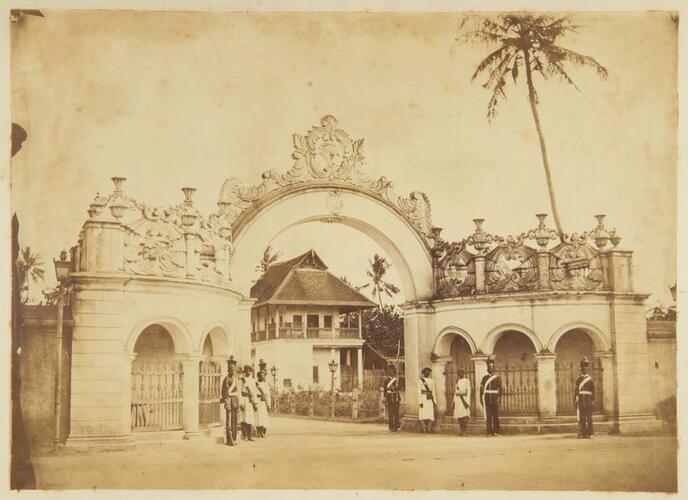Lady Napier's visit to Travancore: The entrance gate leading to the Palace of his Highness the Maharajah of Travancore Lady Napier's visit to Travancore: The entrance gate leading to the Palace of his Highness the Maharajah of Travancore