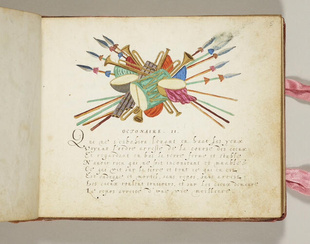 Cinquante octonaires sur la va [sic] vanite et inconstance du monde : dediez a Monsieur le Prince pour ses estrennes de l'an 1607 / escrit et illumine par moy Esther Inglis