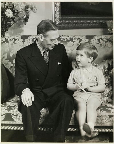 King George VI and Prince Charles, Buckingham Palace, 1951