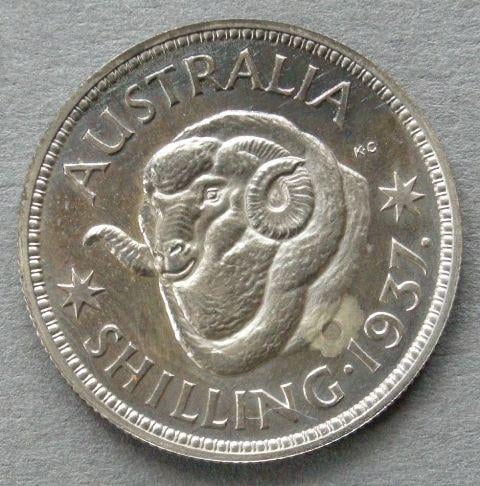 Australia. Proof uniface striking of a shilling 1937