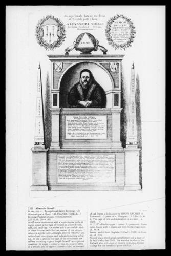 Monument to Alexander Nowell, Dean, at St Paul's Cathedral Monument to Alexander Nowell, Dean, at St Paul's Cathedral