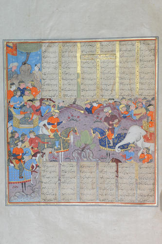Master: Shahnamah شاهنامه‎ (The Book of Kings)
Item: Rustam arrives to rescue the Iranians