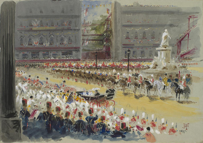 The Diamond Jubilee, June-July 1897: Arrival of the Queen at St Paul's Cathedral, 22 June