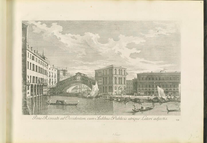 Master: Venetian views after Canaletto
Item: Pons Rivoalti ad Occidentem, cum Aedibus Publicis utrique Lateri adjectis