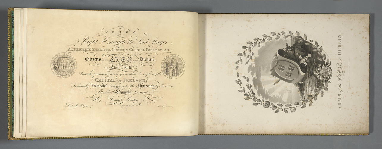 A Picturesque and descriptive view of the city of Dublin described in a series of the most interesting scenes taken in the year 1791 / by James Malton. With : A Brief authentic history from the earlie A Picturesque and descriptive view of the city of Dublin described in a series of the most interesting scenes taken in the year 1791 / by James Malton. With : A Brief authentic history from the earlie