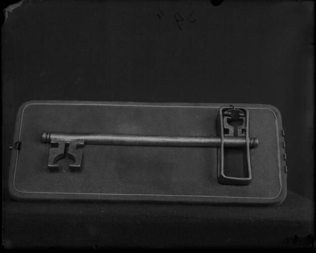 Glass plate negative of the key of the Fort of Vigo Glass plate negative of the key of the Fort of Vigo