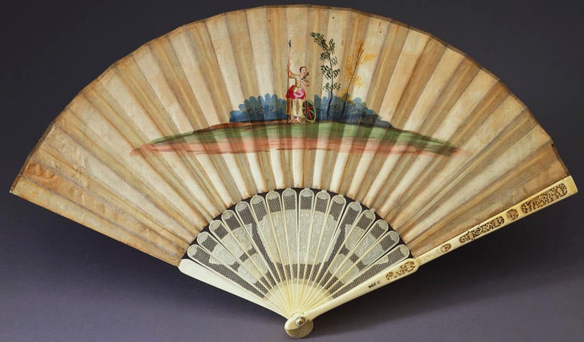 Fan depicting 'The Marriage of King George III and Princess Charlotte of Mecklenburg-Strelitz, 1761'