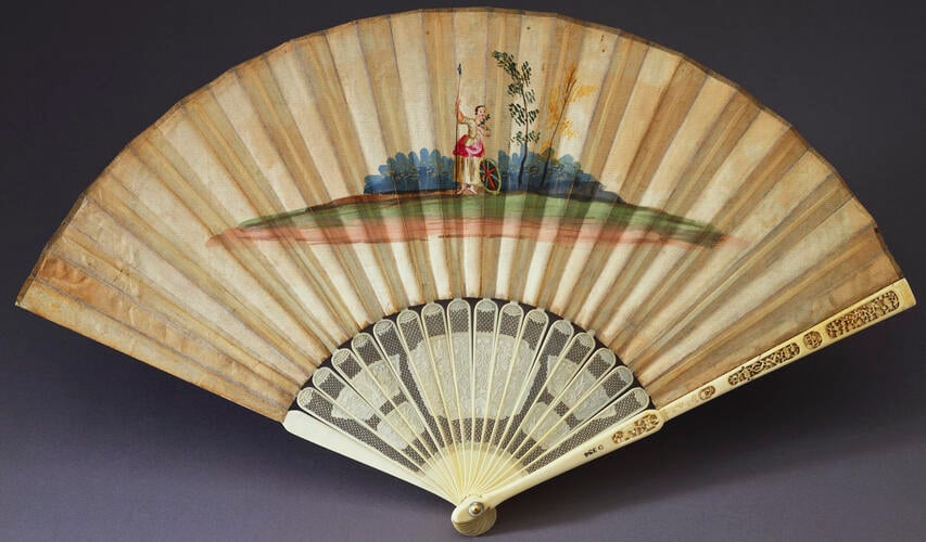 Fan depicting 'The Marriage of King George III and Princess Charlotte of Mecklenburg-Strelitz, 1761'