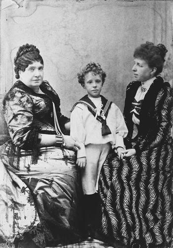 Queen Isabel and Queen Maria Christina of Spain with King Alfonso XIII