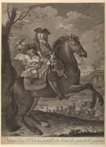 Philippe Duc D'Orleans petit fils de france, Regent du Royaume