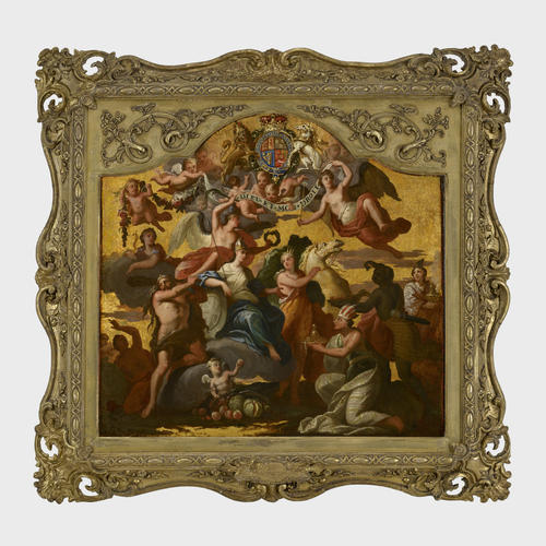 Panel for a Royal State Coach: Britannia Receiving Homage from the Continents Panel for a Royal State Coach: Britannia Receiving Homage from the Continents