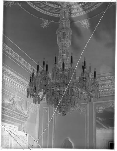 Glass plate negative of chandelier Glass plate negative of chandelier