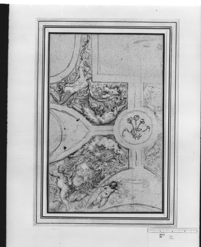 Design for the decorative framework of the ceiling for the Camerino Farnese