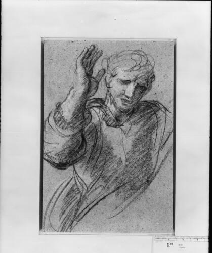 Recto: A man with arm raised. Verso: A study for one of Galatea's female companions Recto: A man with arm raised. Verso: A study for one of Galatea's female companions