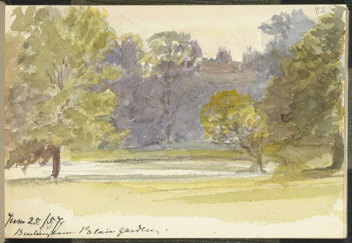 Master: SKETCHES FROM NATURE V. R. MDCCCLV TO MDCCCLVX
Item: Buckingham Palace Garden