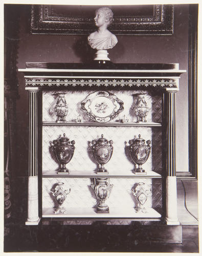 Bookcase with Sevres porcelain, Grand Corridor, Windsor Castle Bookcase with Sevres porcelain, Grand Corridor, Windsor Castle