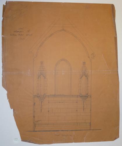 St Mildred's church, Whippingham: interior elevation of the mortuary chapel St Mildred's church, Whippingham: interior elevation of the mortuary chapel